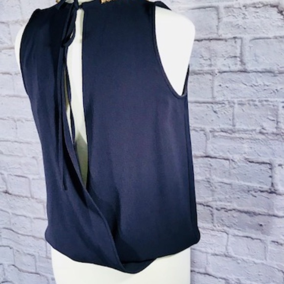 NWT Collective Concepts Cleopatra Navy Wrap top - Picture 6 of 6